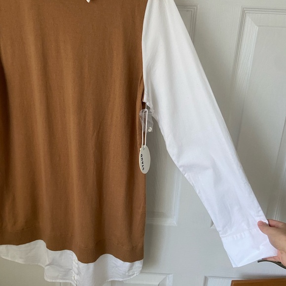 NWT STAUD Fern Dress - tan/white - small - Picture 4 of 5